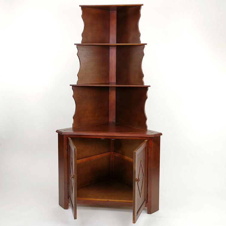 Mahogany store corner bookcase